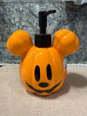 Disney Mickey Mouse Jack-O'-Lantern Soap Pump | Halloween Ceramic Soap Dispenser